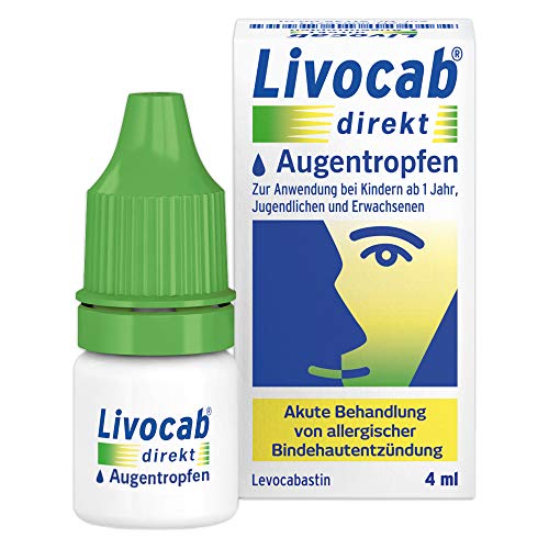 Livocab® direkt Augentropfen (4 ml) | Akuthilfe bei Allergie | Schnelle Hilfe bei allergischer Bindehautentzündung | Wirkungsvoll ab der 1. Anwendung
