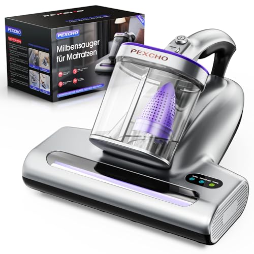 PEXCHO PM600 Milbensauger mit UV-Licht, Matratzensauger für Allergiker, 500W zur Entfernt 99,9% der Staub-Milben, Allergene, Tierhaare von Matratzen, Teppichen und Sofas