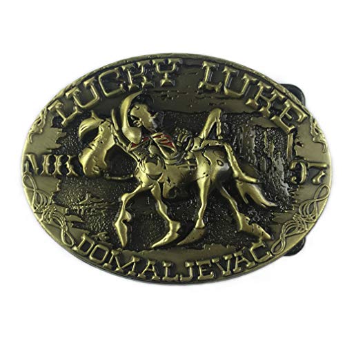 Lucky Luke Horse Rider Cowboy Buckle Western Gürtelschnalle für Herren und Damen