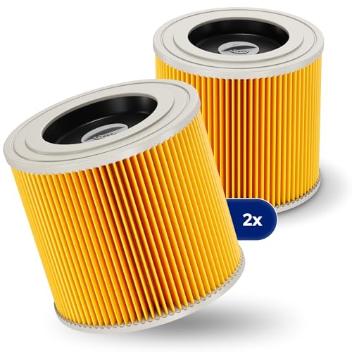 MILUX® Hochleistungsfilter [2x]- Kärcher Filter WD3 & WD2 Filter Staubsauger - Ersatzfilter für Kärcher Staubsauger [WD3, WD2, WD1, MV3, MV2, A, K, KNT, NT, SE, VC] - Auch für Allergiker geeignet